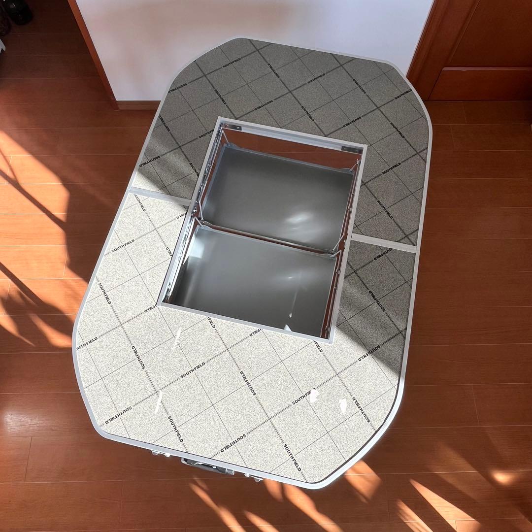SOUTH FIELD 折りたたみBBQテーブル 125×80cm 焚き火台対応
