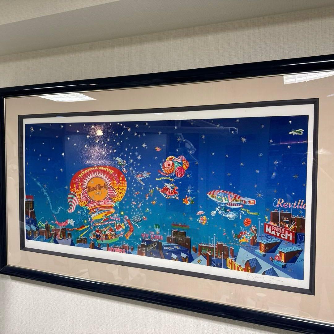 ハードロックカフェ クリスマス アート　絵画