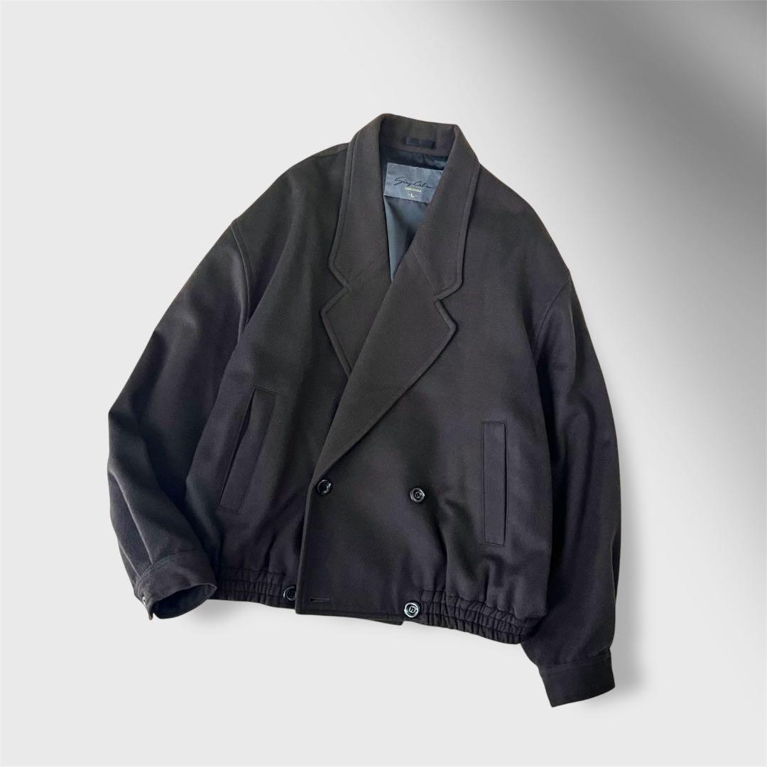 vintage ウールカシミヤ ダブルブレストジャケット ブルゾン ブラウン