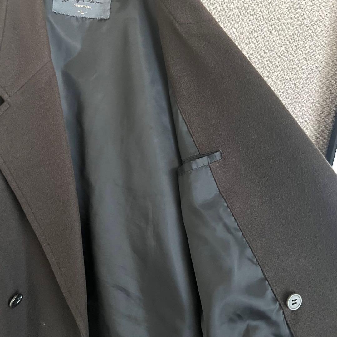 vintage ウールカシミヤ ダブルブレストジャケット ブルゾン ブラウン