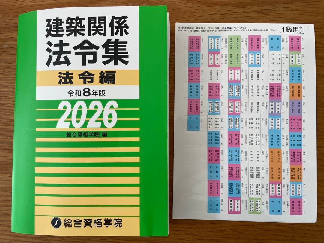 令和８年版 建築関係法令集 法令編 総合資格学院 線引き済み