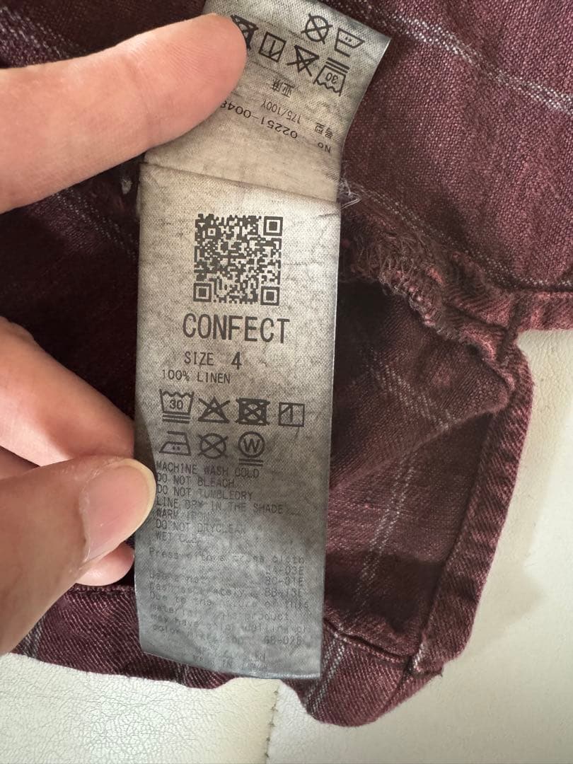 け*ろ様 CONFECT リネンデニム墨染めワークシャツ size4