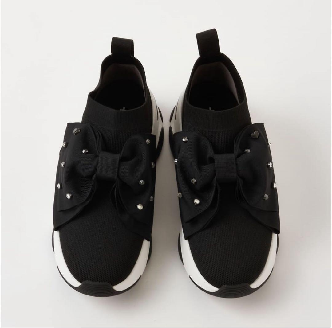 DIANA リボン ニットスニーカー