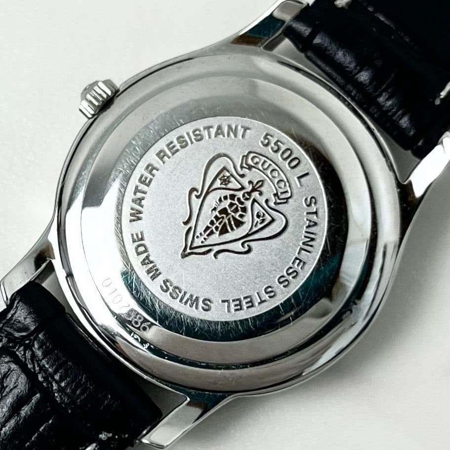 【稼働】 GUCCI 5500L デイト ラウンドフェイス アナログ 腕時計