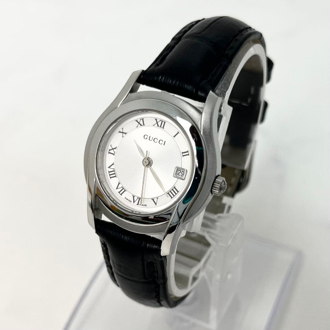【稼働】 GUCCI 5500L デイト ラウンドフェイス アナログ 腕時計