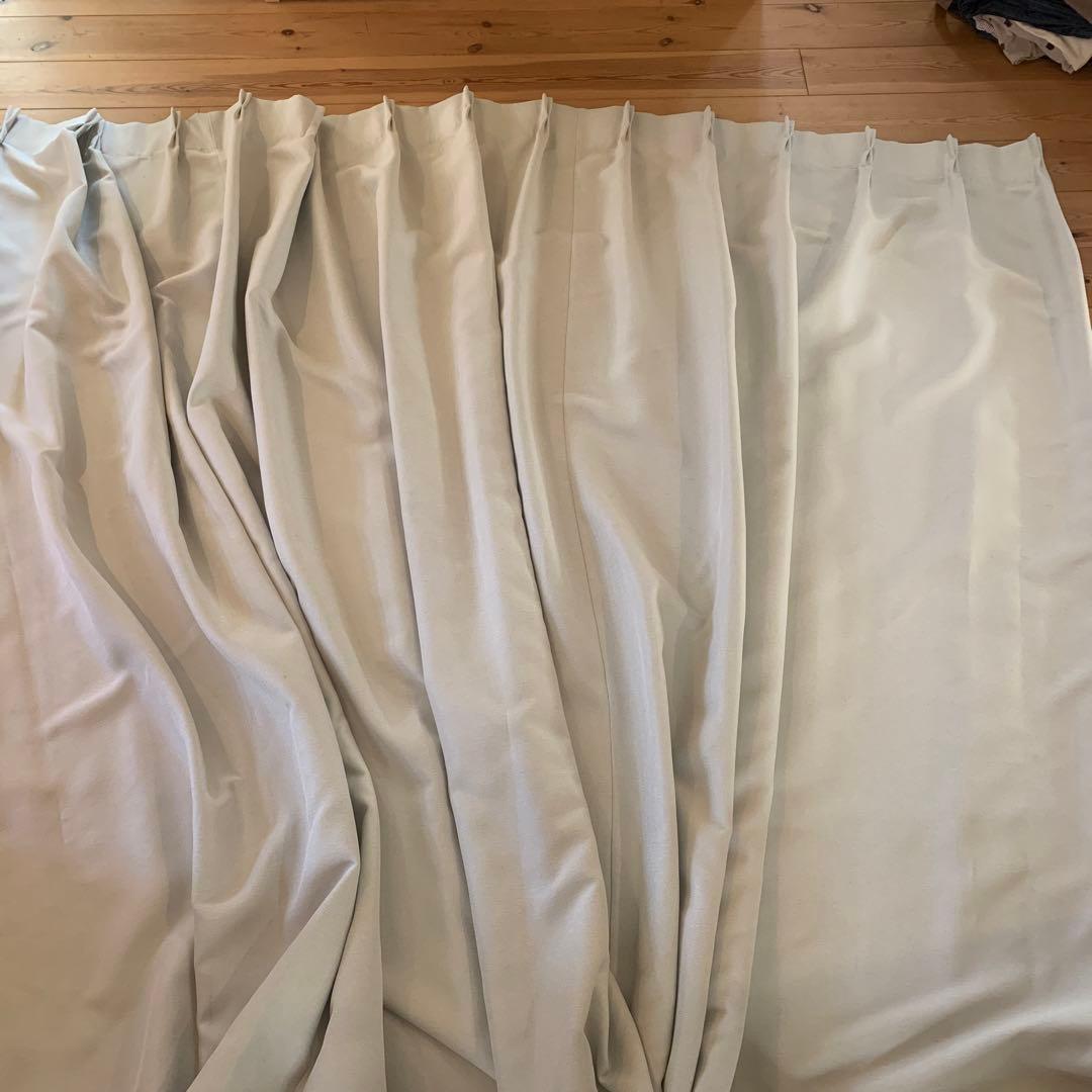 ライトグレー ポリエステルカーテン 240✖️230防炎　2枚