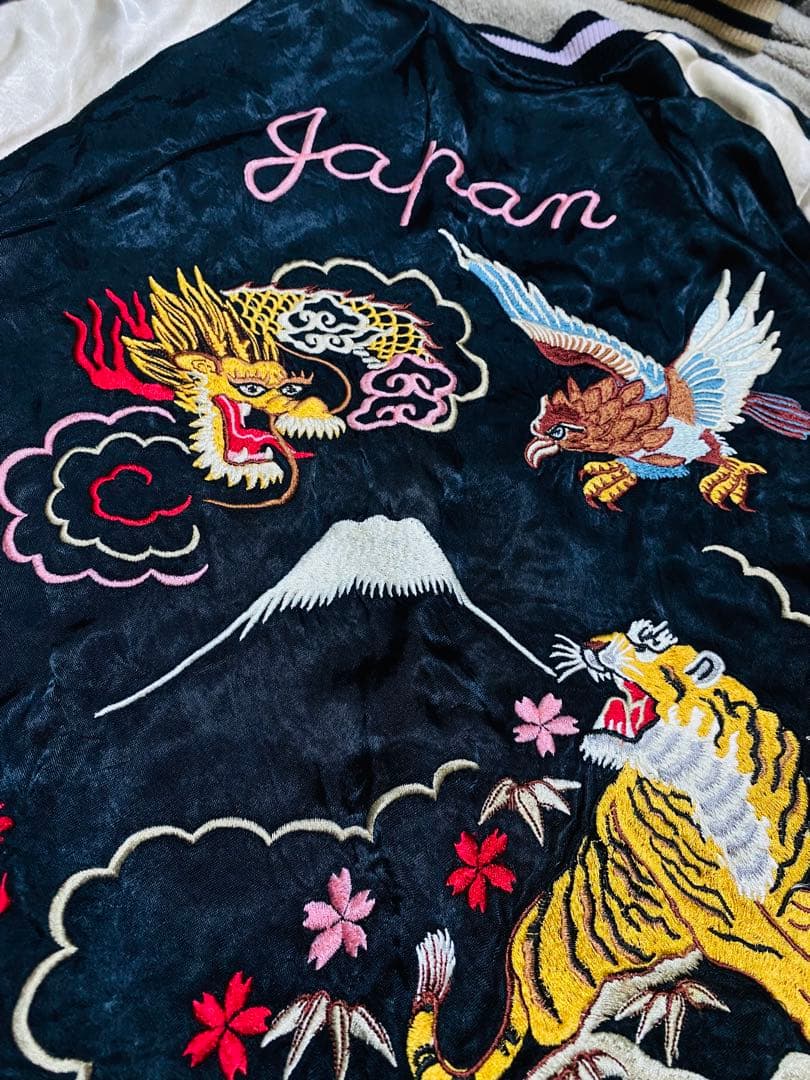 龍桜 日本限定 龍虎ワシ スカジャン ２面用 レーヨン unisex