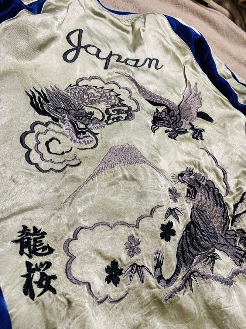 龍桜 日本限定 龍虎ワシ スカジャン ２面用 レーヨン unisex