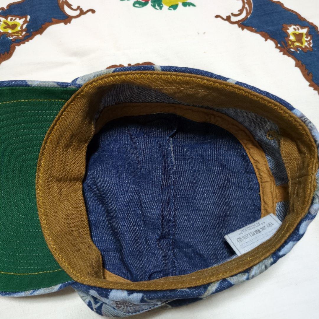 ★45R『新品未使用』ゴマデニムのリリープリントポッポキャップ