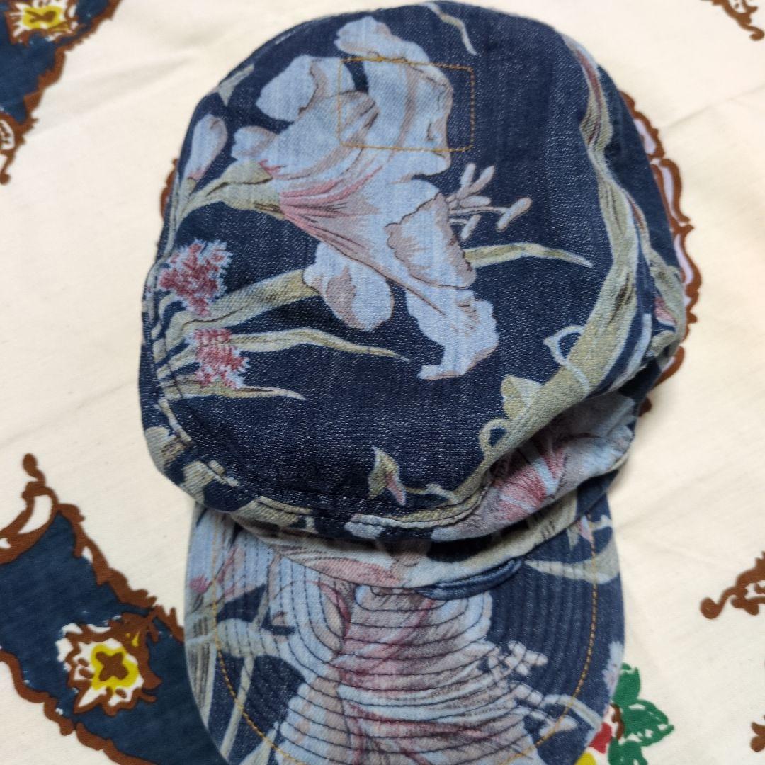 ★45R『新品未使用』ゴマデニムのリリープリントポッポキャップ