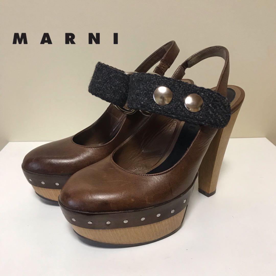 ☆美品 マルニ プラットフォーム ストラップ ハイヒール パンプス イタリア製