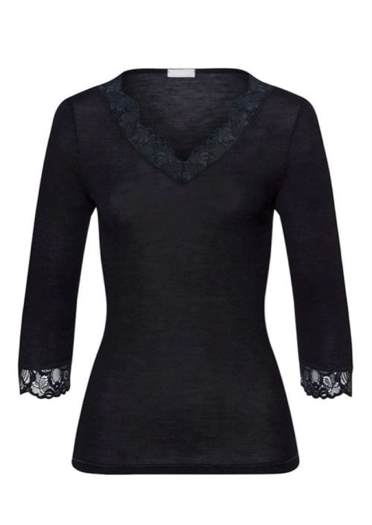 ハンロ　身生地ウール・シルク素材トップス（７分袖）　新品未使用