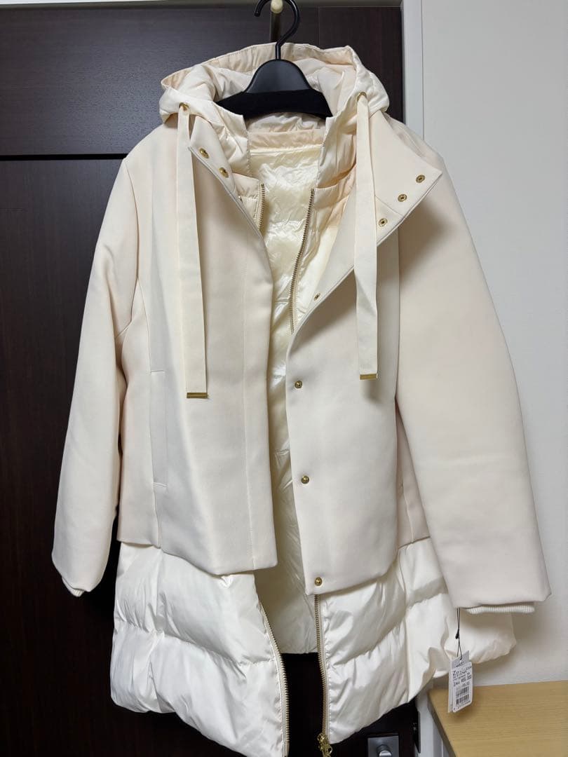 ヤマダヤ　クローブアイボリー フード付きダウンジャケット