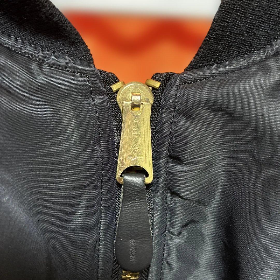 美品！90sアルファALPHAブラックMA-1フライトジャケットミリタリーXL黒