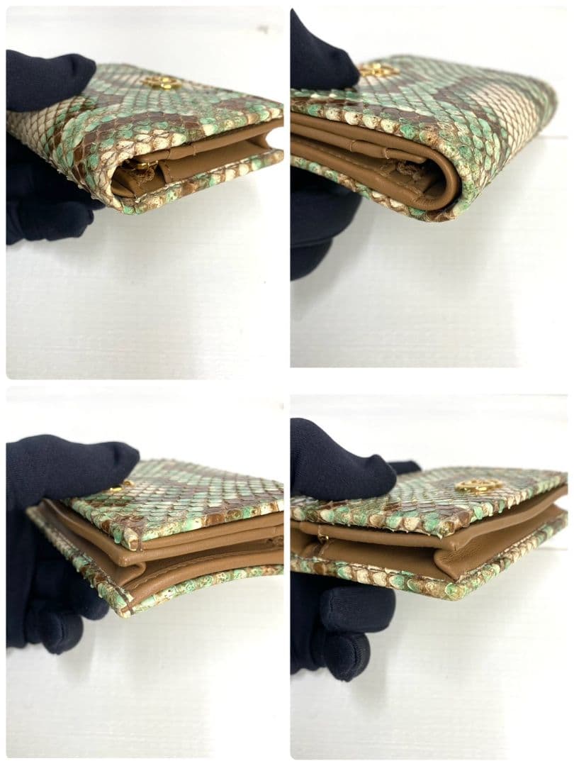 極美品✨️グッチ パイソン GGマーモント 折り財布 コンパクトウォレット