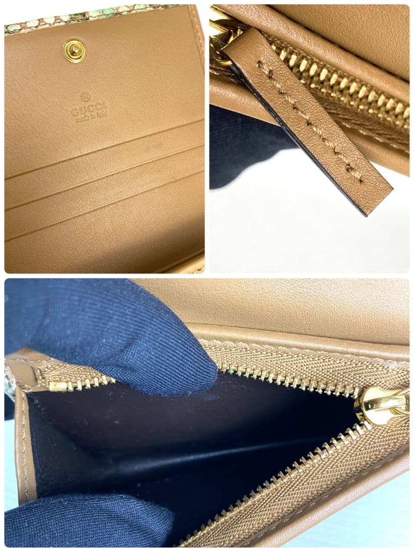 極美品✨️グッチ パイソン GGマーモント 折り財布 コンパクトウォレット