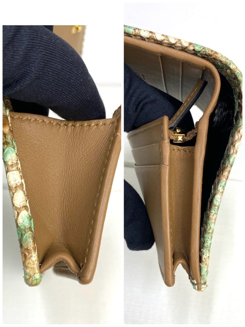 極美品✨️グッチ パイソン GGマーモント 折り財布 コンパクトウォレット