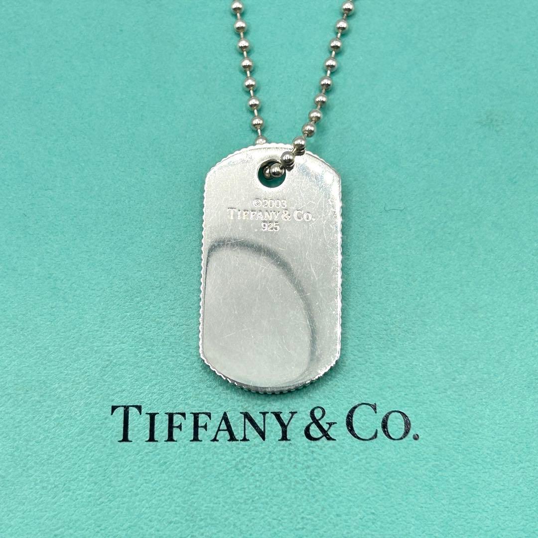 ティファニー　ドッグタグ　エッジ　ネックレス　シルバー　ボールチェーン