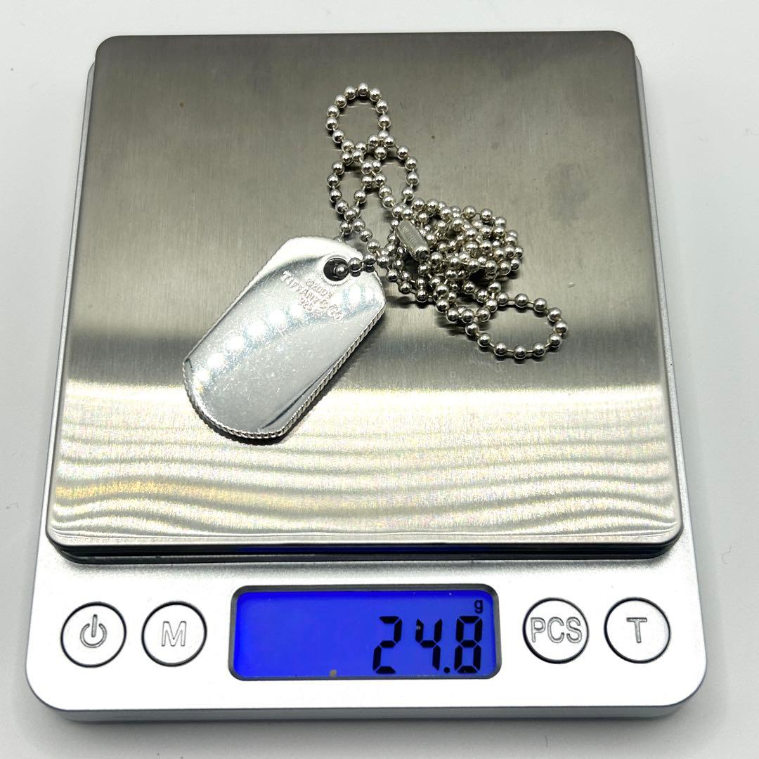 ティファニー　ドッグタグ　エッジ　ネックレス　シルバー　ボールチェーン