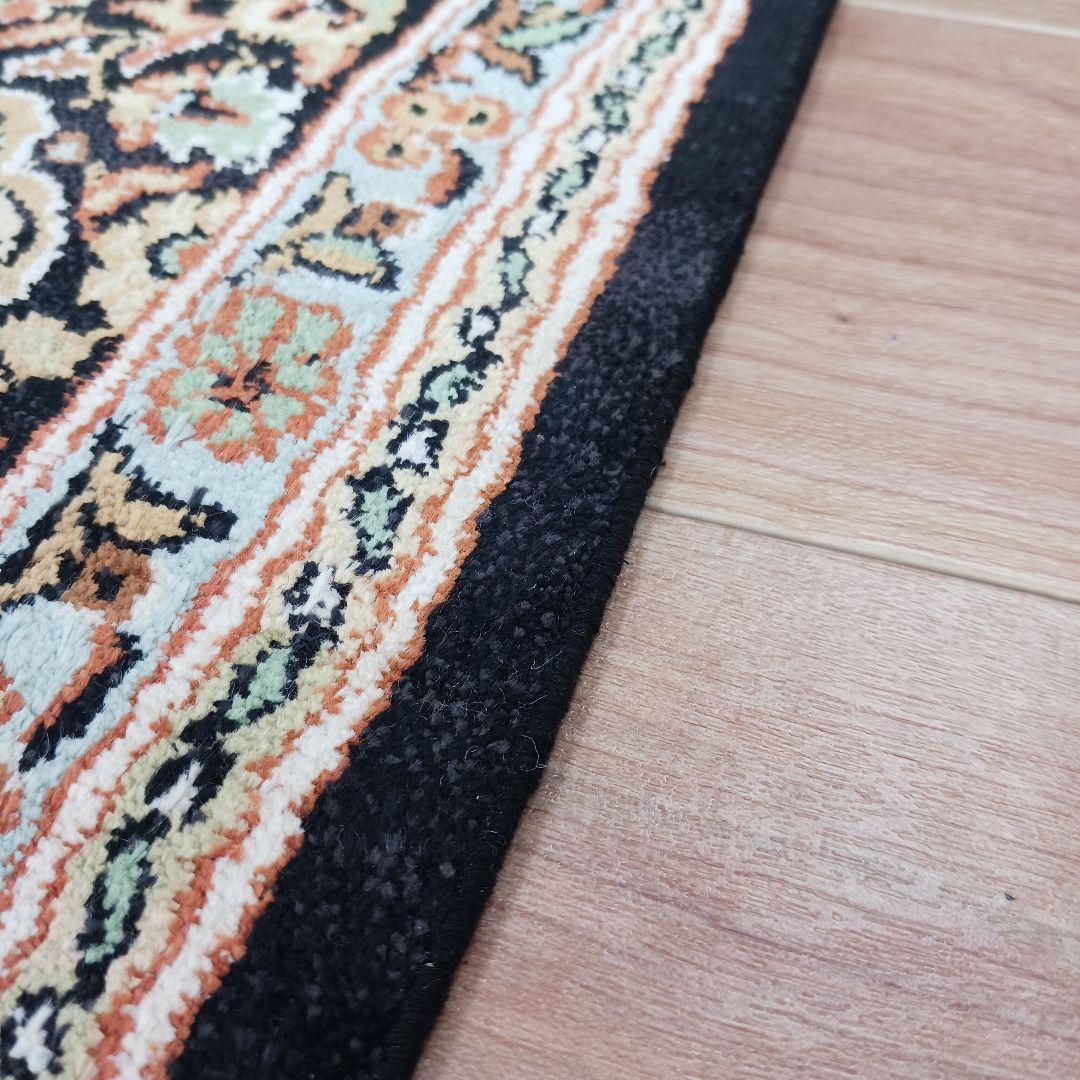 Y3319 高級インド絨毯 シルク×コットン 手織り 大判269×186㎝