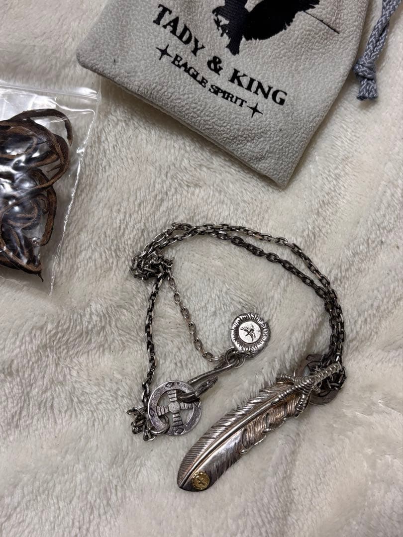 TADY&KING 特大銀爪フェザー 細角チェーン50センチ