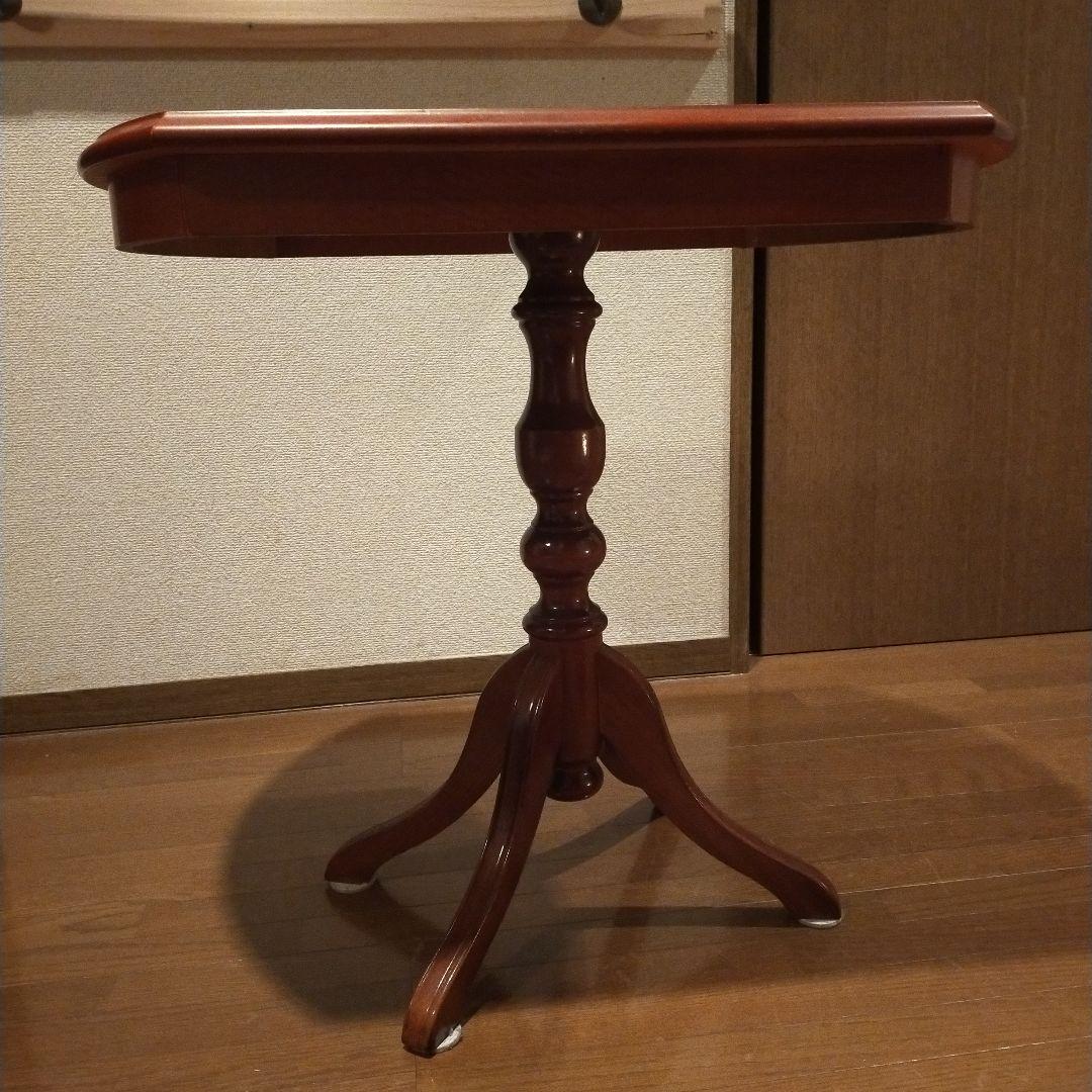 イタリア製クラシカル家具 象嵌装飾 サイドテーブル カフェテーブル オーバル風