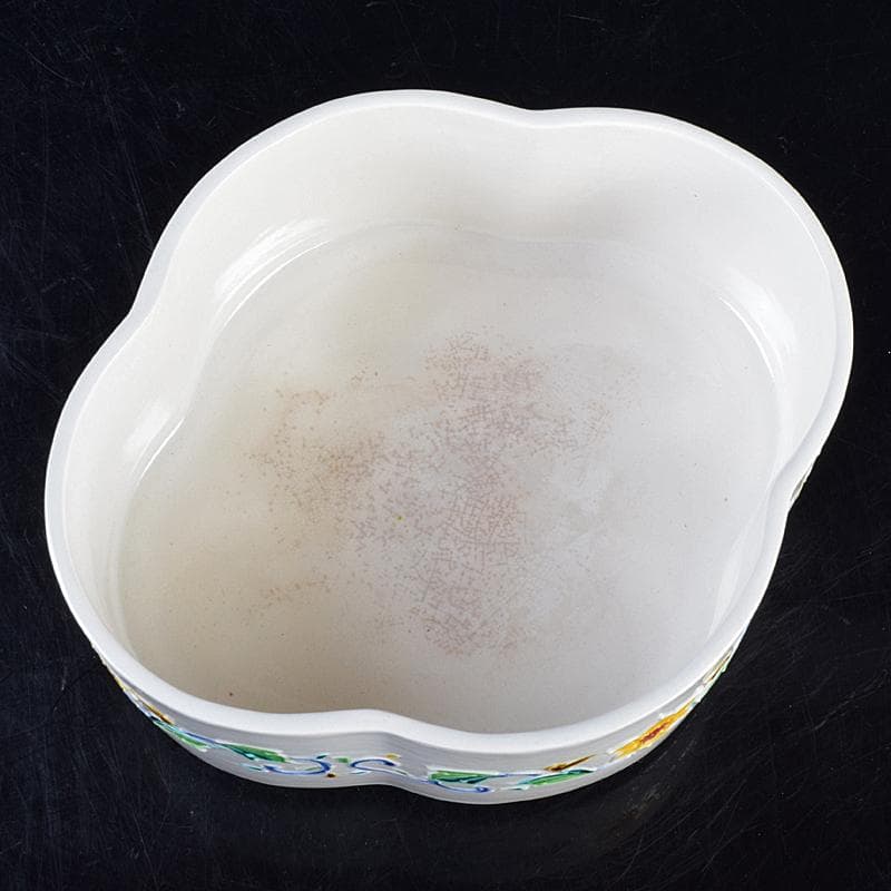 茶道具　翠嵐窯　中村翠嵐作　交趾釉　花文　木瓜喰篭　共箱　V　R9143