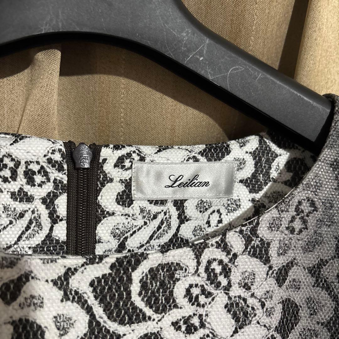 未使用新品　Leilian レリアン　花モチーフ　グラデーション　ワンピ　グレー