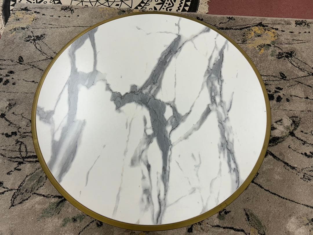 大理石調円形センターテーブル