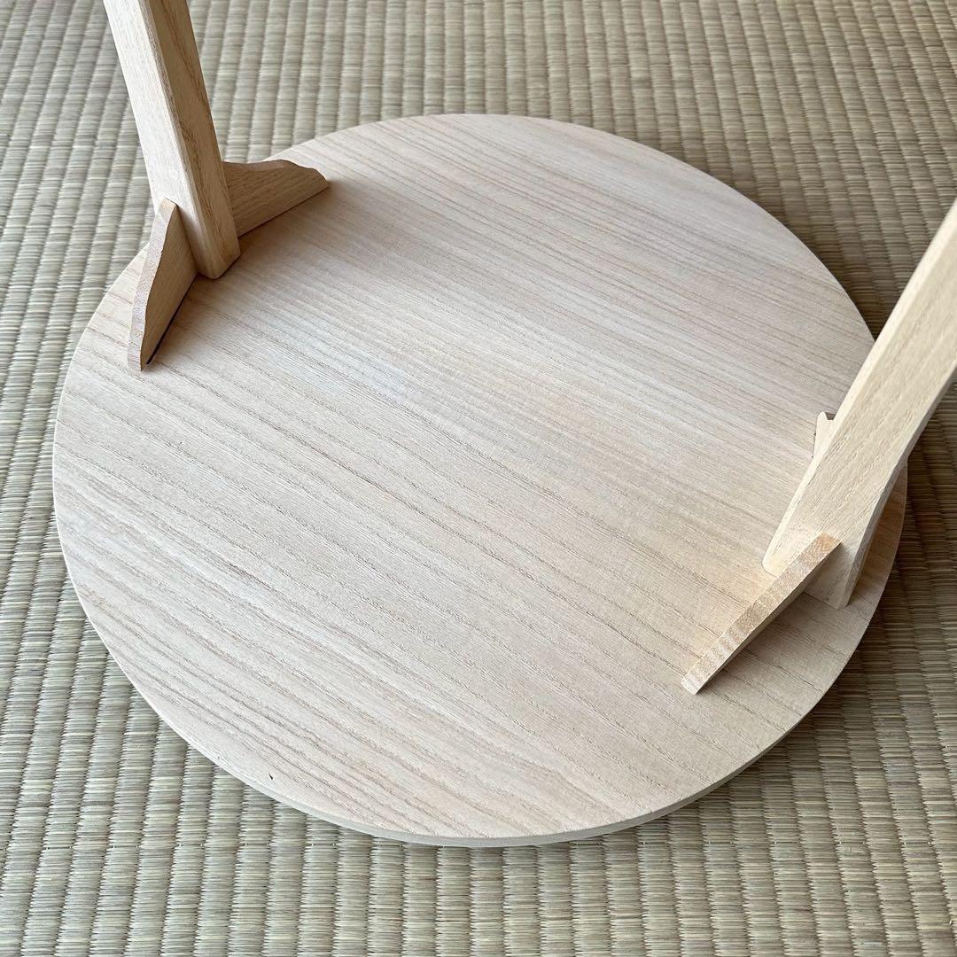 小林幸斎 作 利休好写【桐 丸卓】 組立式 桐木地 タナピタット付 茶道具 紙箱