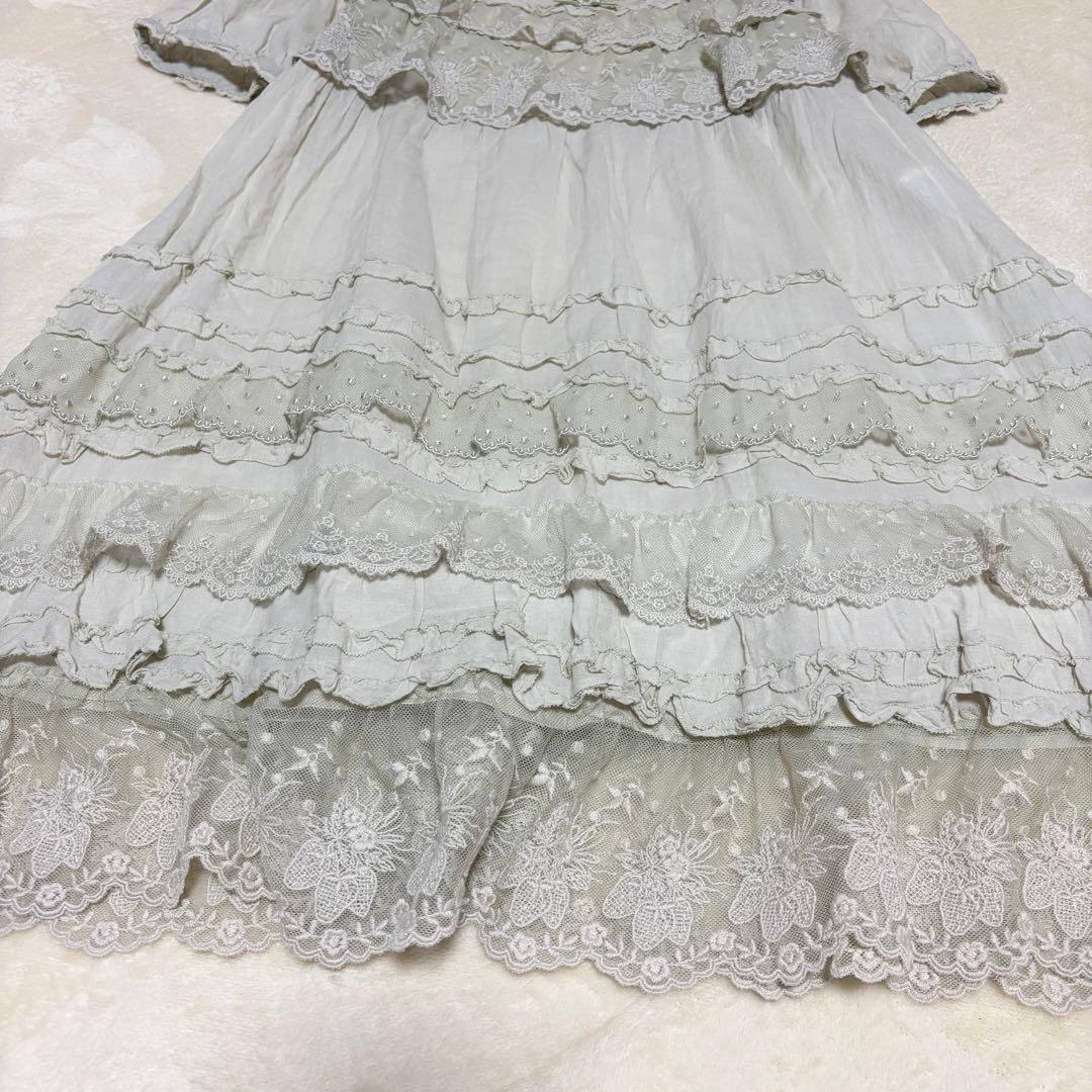 ピンクハウス　天日干しローンチュニック　豪華な苺レース　ピコフリル　美品【P71