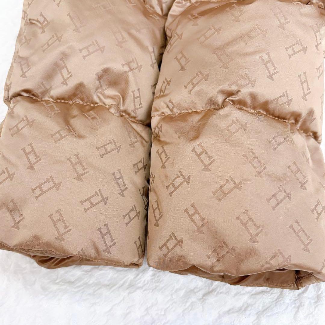 極美品✨HERNO モノグラム柄　ダウンジャケット　ロゴ　総柄　ブラウン　フード