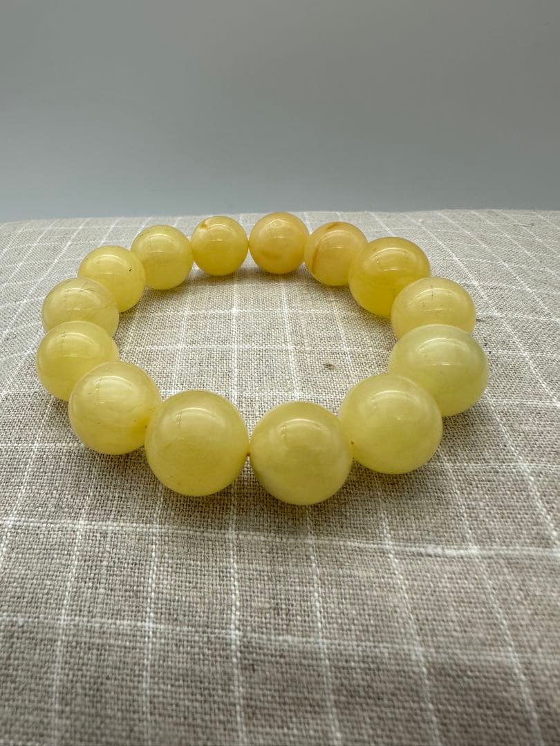 ☆天然☆ バルト海産　天然アンバー 琥珀 蜜蝋 ブレスレットフリーサイズ 大颗粒