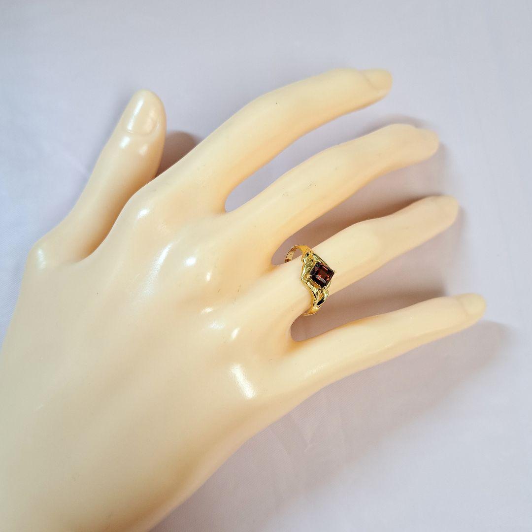 K18 ガーネット リング 14号 1月誕生石 18金
