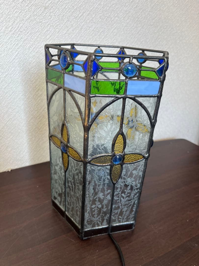 ステンドグラス ランプ 六角型 ディスプレイ ナイトランプ スタンドライト