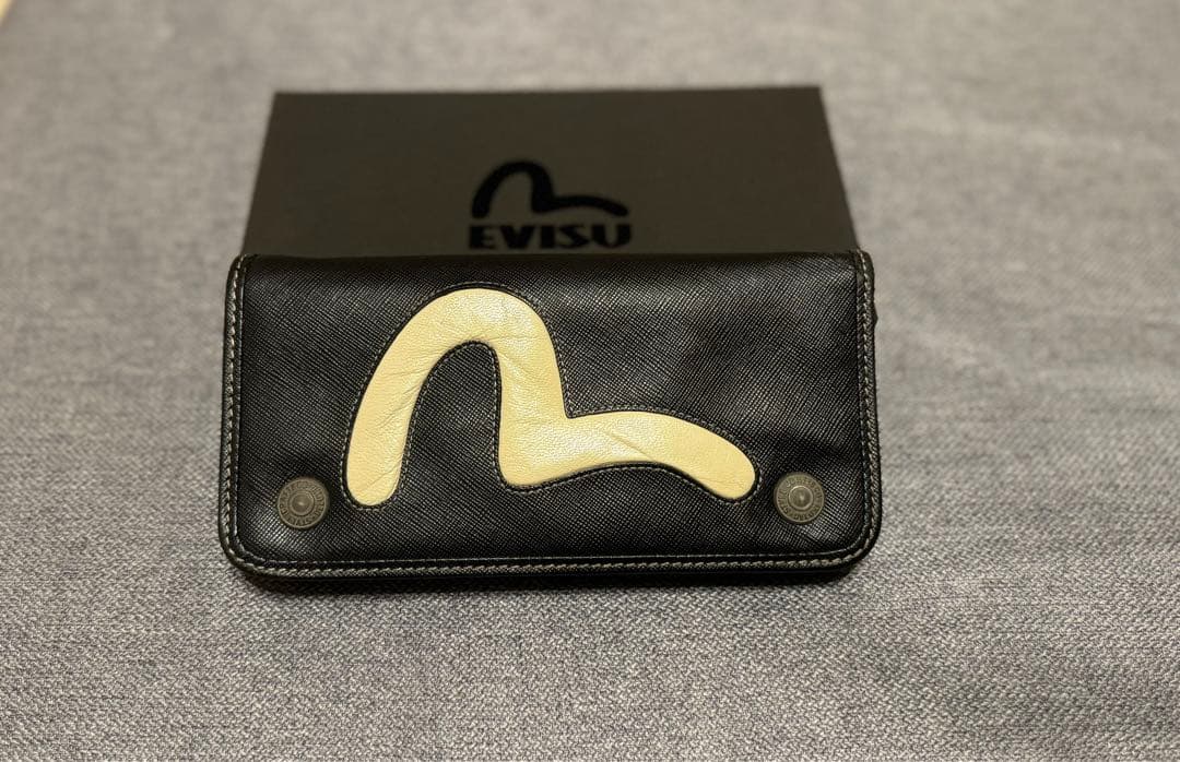 EVISU ブラック 長財布 E 10199 箱付き