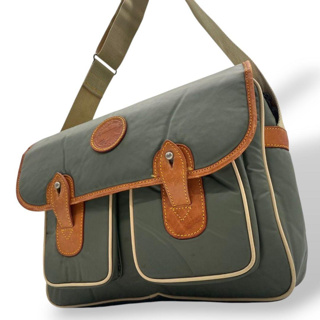 ハンティングワールド　ショルダーバッグ　バチュークロス　ツインポケットs48