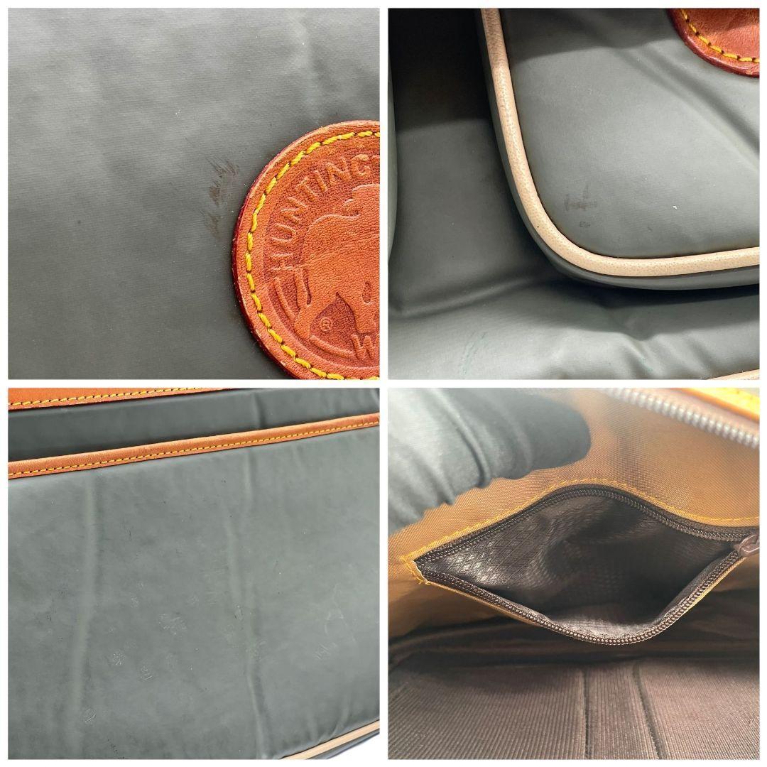 ハンティングワールド　ショルダーバッグ　バチュークロス　ツインポケットs48