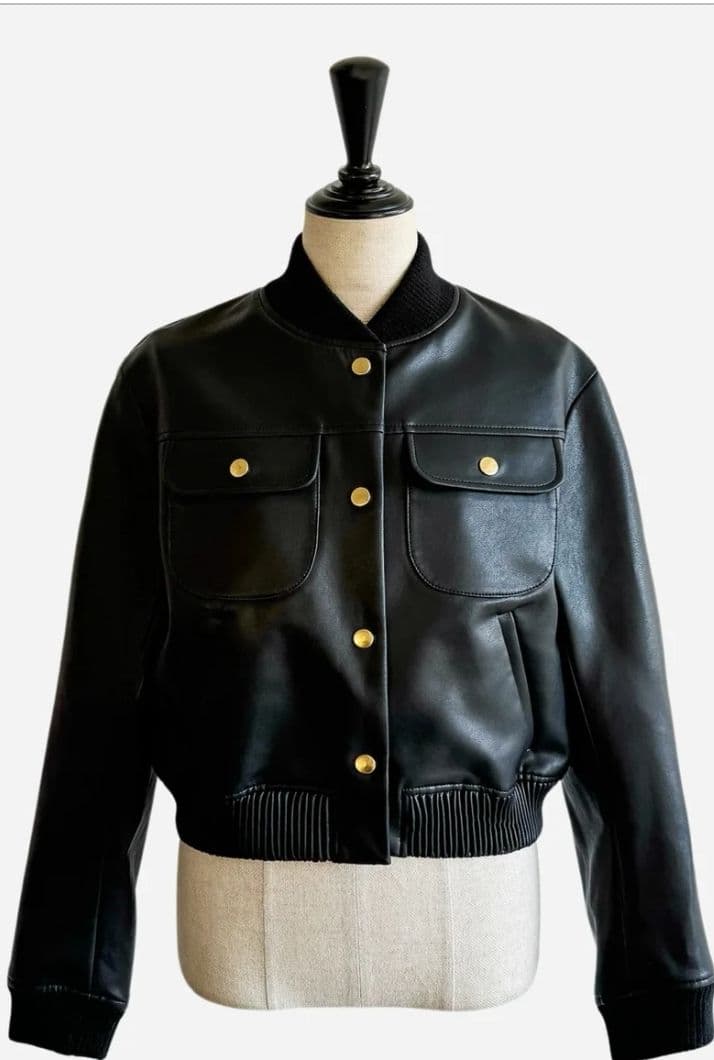 ジャケット・アウター she'ller leather like bomber jacket