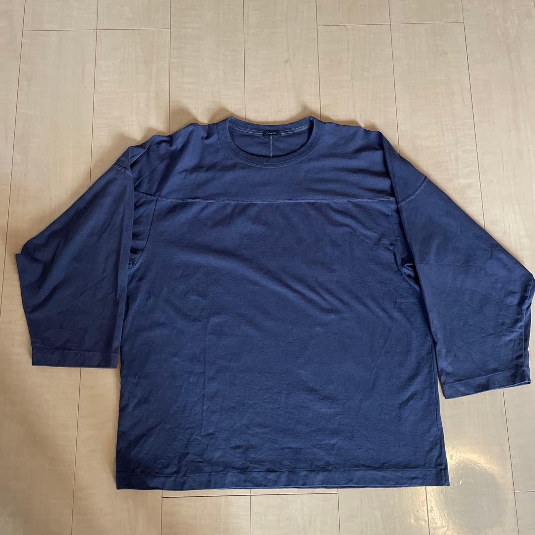 COMOLI ネイビー　フットボールTシャツ　サイズ1
