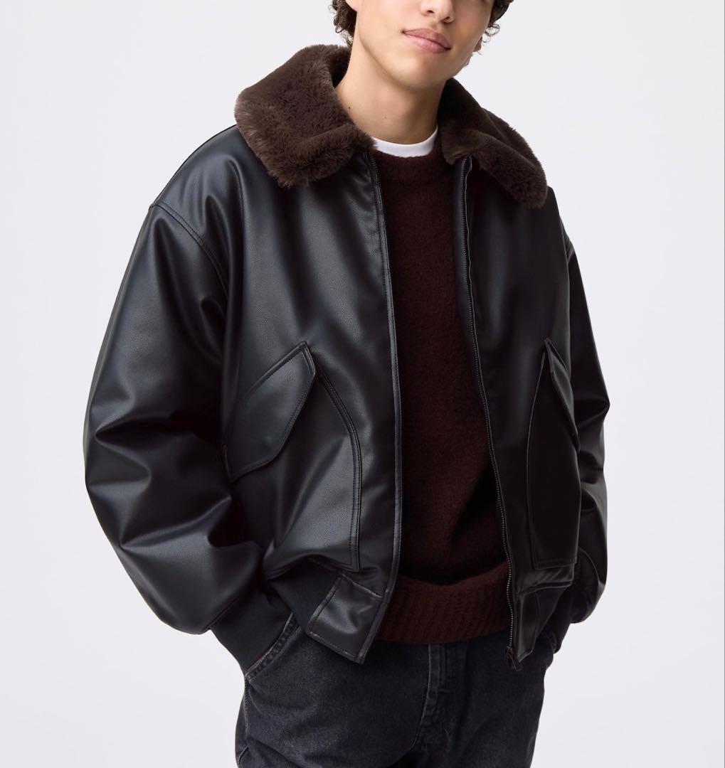 【新品】GU ウォームパデッド フライトジャケット ファーブルゾン XSサイズ