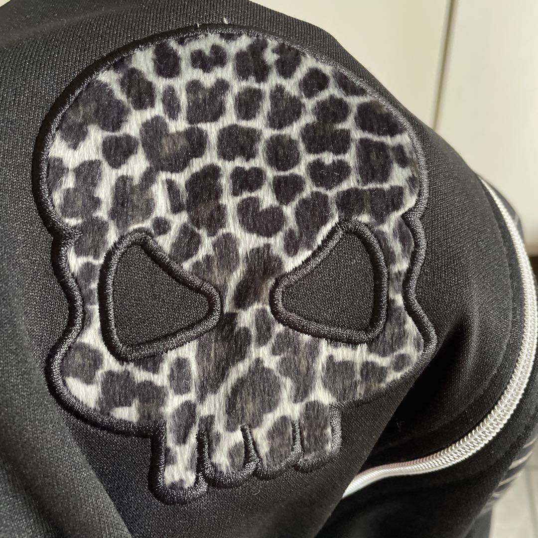 00s y2k スカル ジップパーカー フェアリーグランジ 平成 B系　ヒョウ柄