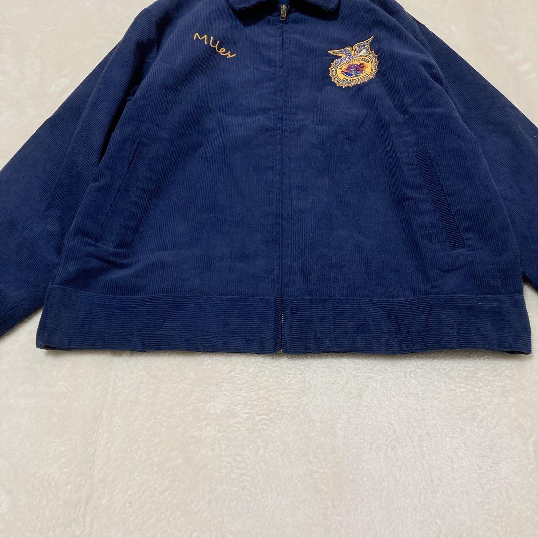 【美品】ALCARZA アルカルザ FFAジャケット コーデュロイ 刺繍 紺色L