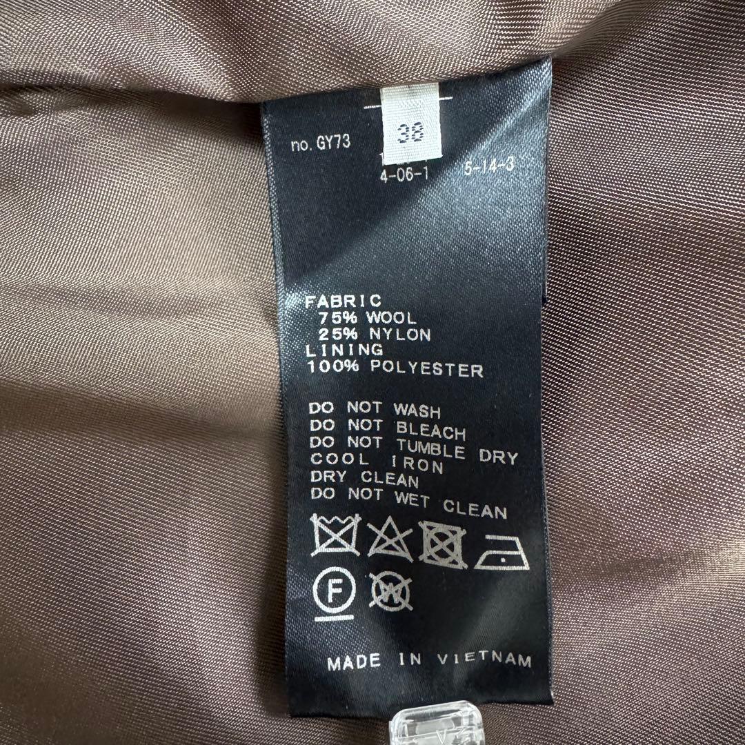 美品　IENA　マンテコ　ロングコート　ノーカラー　ダークブラウン　M-L秋冬