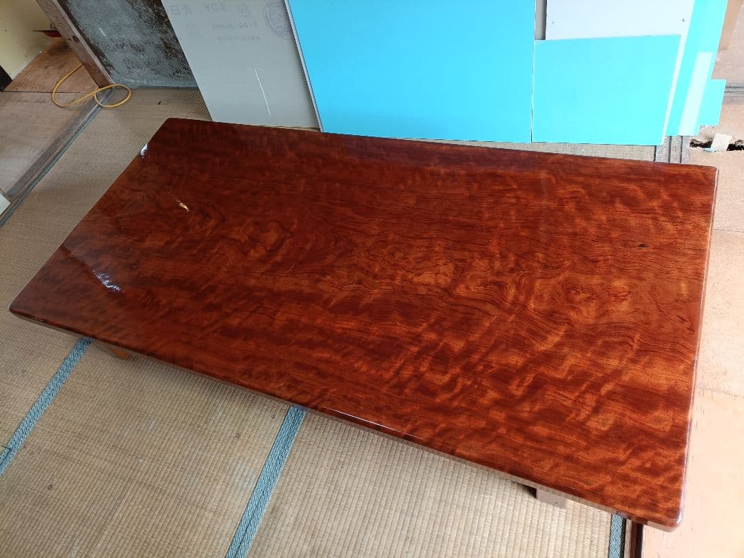 は*4様 高級木製座卓　無垢　一枚物　艶　75kg 天板
