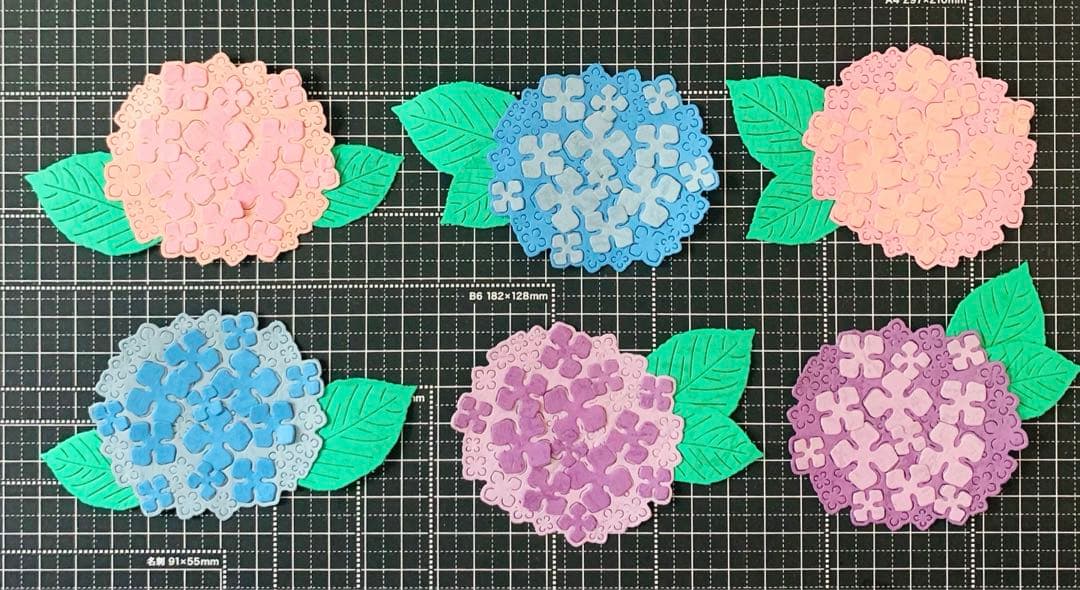 ◆オーダー用◆ ダイカット 大きめの紫陽花 梅雨