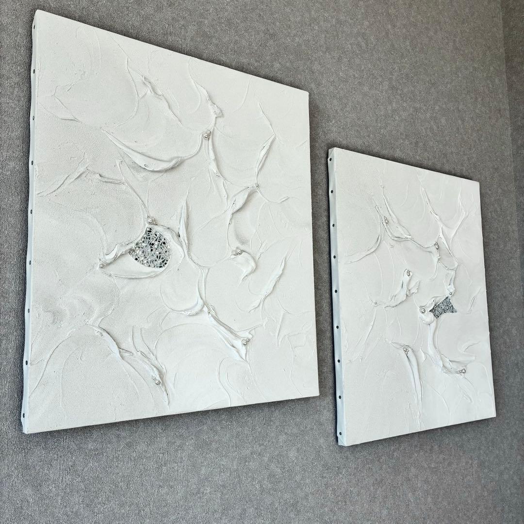 現代アート　2枚セット　テクスチャーアート　モダン　アートパネル　ホテルライク