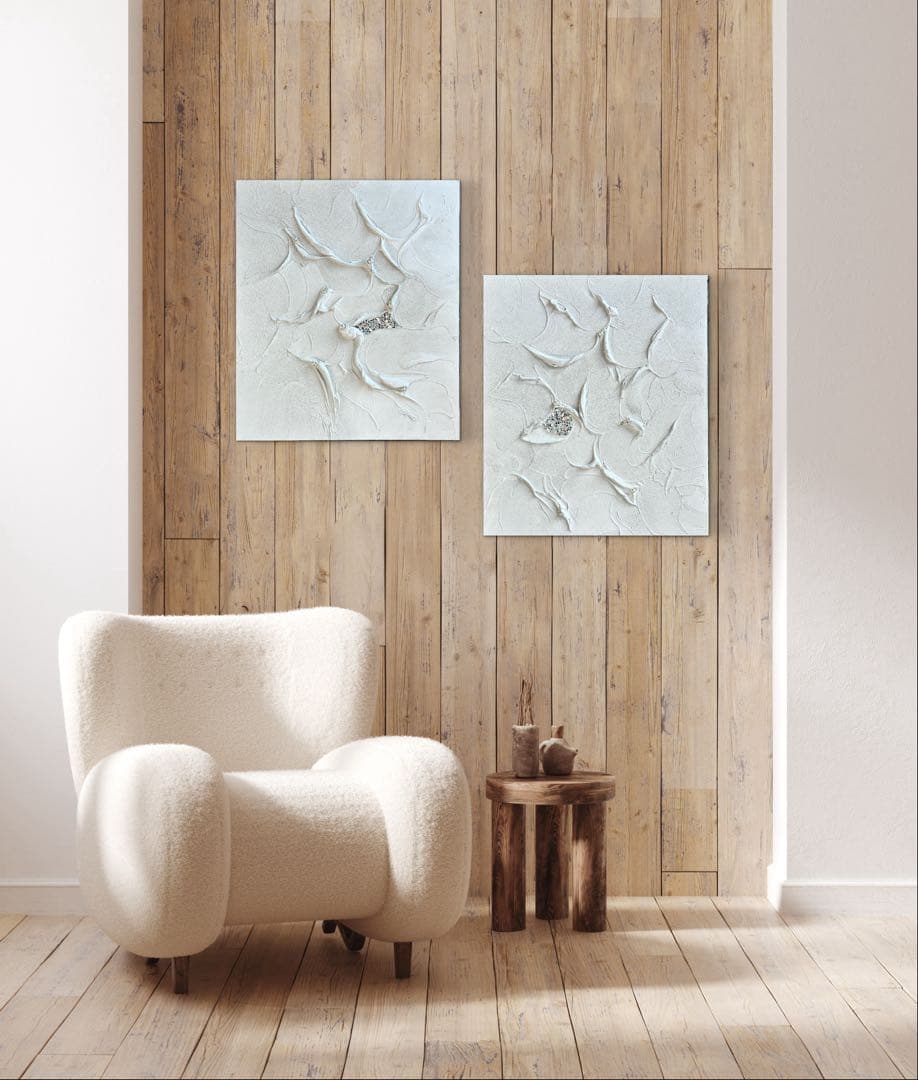 現代アート　2枚セット　テクスチャーアート　モダン　アートパネル　ホテルライク