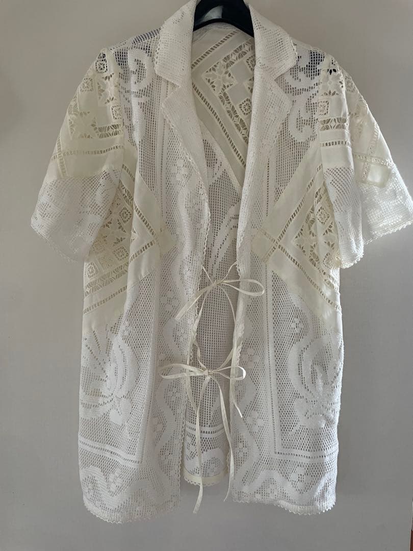 AMERI vintage アイボリー レースシャツ 半袖　ジャケット