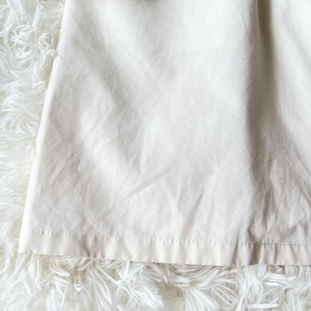 美品　バーバリーロンドン　ステンカラーコート　チェック　白　ゴールド金具